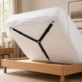 Cozy Haven Bed Sheet Straps - black 2-piece and 4-piece installed strap lifestyle