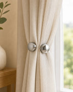 Cozy Haven Silver Magnetic Curtain Clips styled home view 2