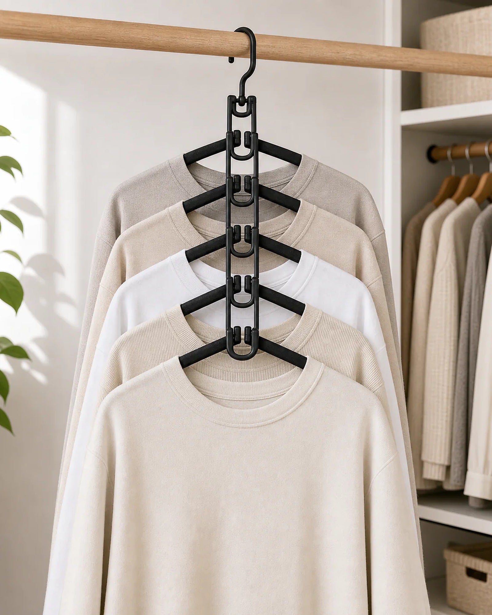 Cozy Haven Black Cascading Closet Hanger Organizer lifestyle image 3