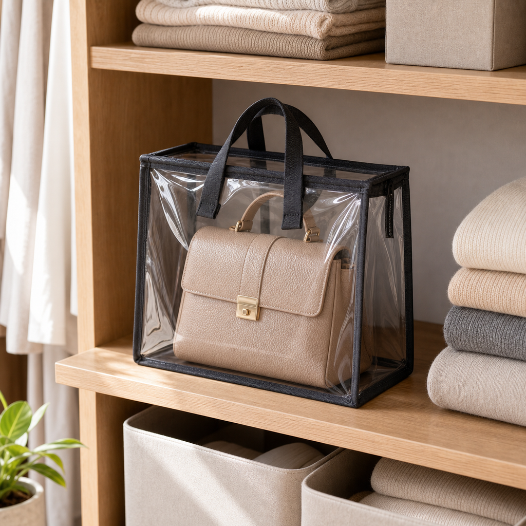 Cozy Haven Clear Handbag Storage Bag closet shelf lifestyle image3