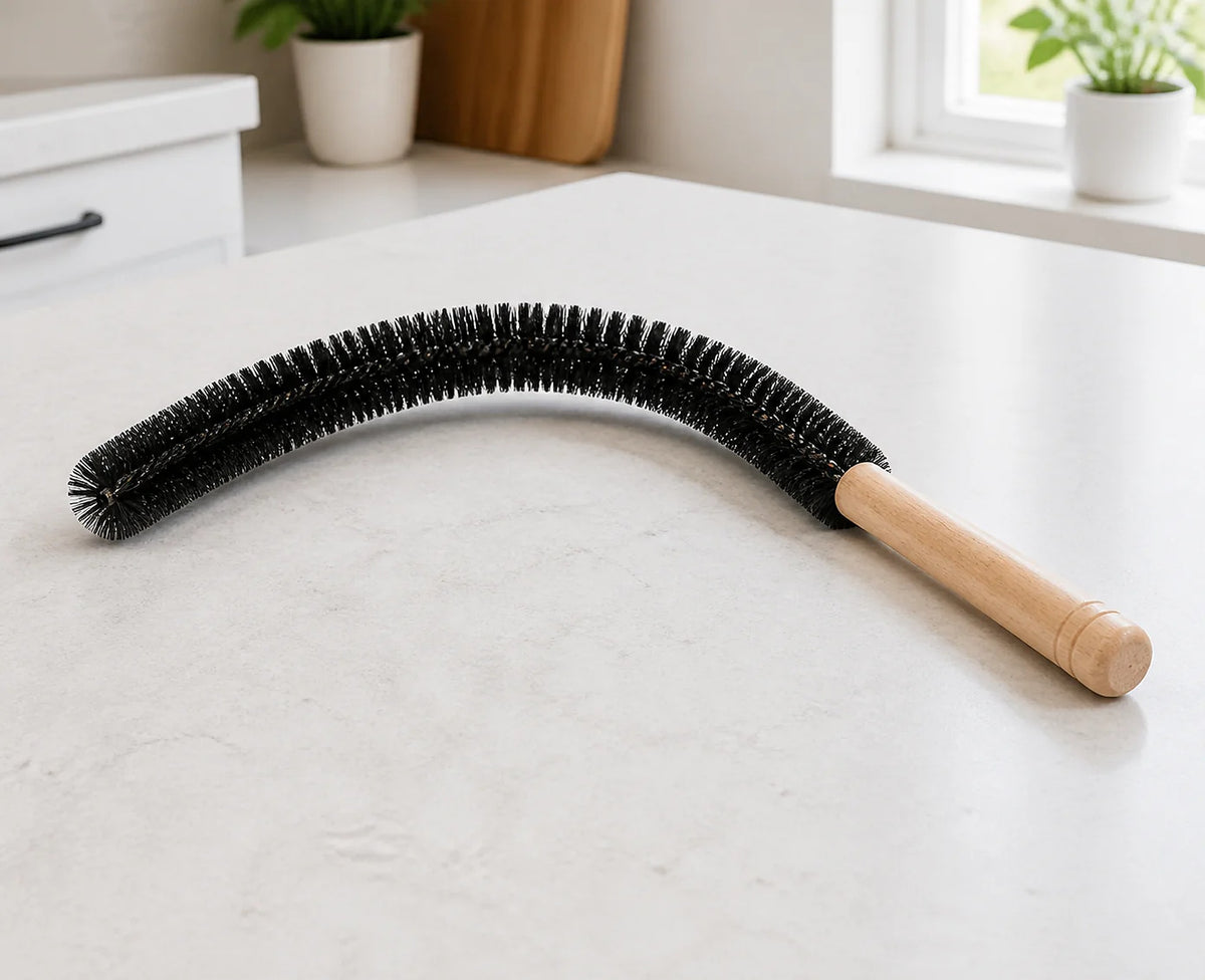 Cozy Haven Flexible Appliance Vent Cleaning Brush styled in a home setting