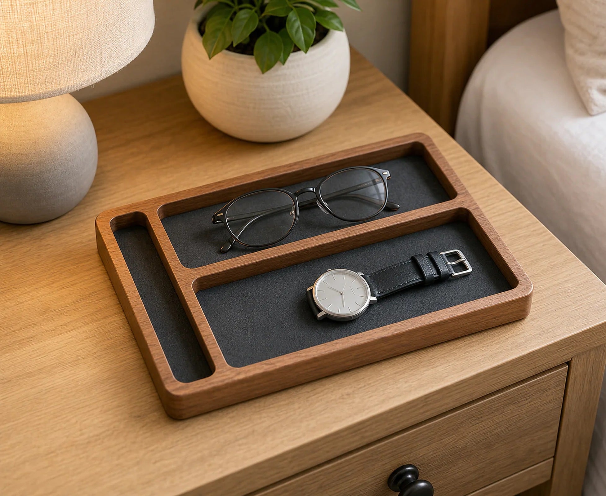 Cozy Haven Wood Desktop Valet Tray Organizer lifestyle image 3