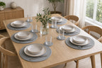 Cozy Haven Round Braided Placemat and Coaster Set styled kitchen view 4