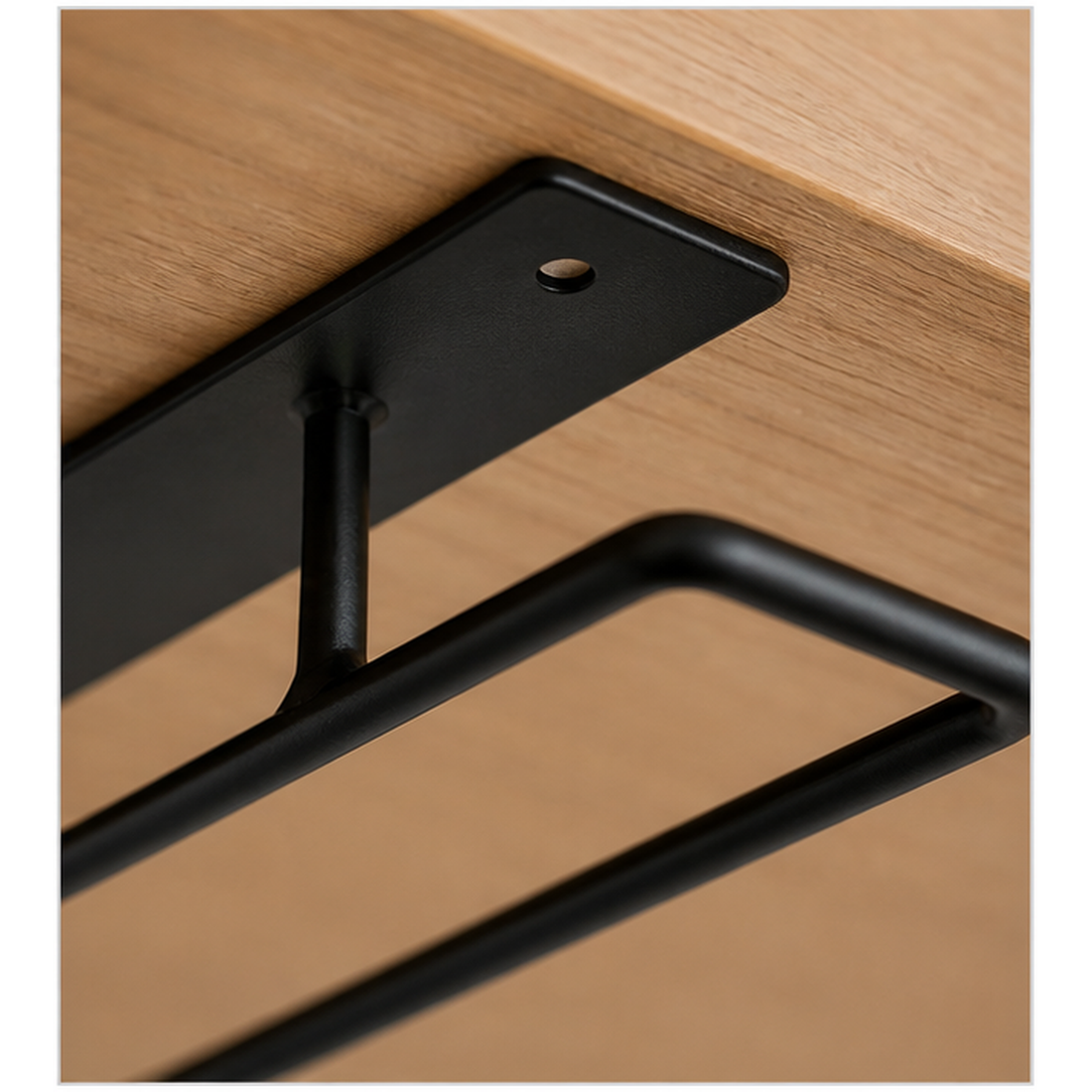 Black Under-Cabinet Stemware Rack - 30 cm