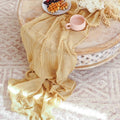 Cozy Haven Khaki Gauze Table Runner - 90 x 180 cm lifestyle image 1 for Khaki - 90 x 180 cm