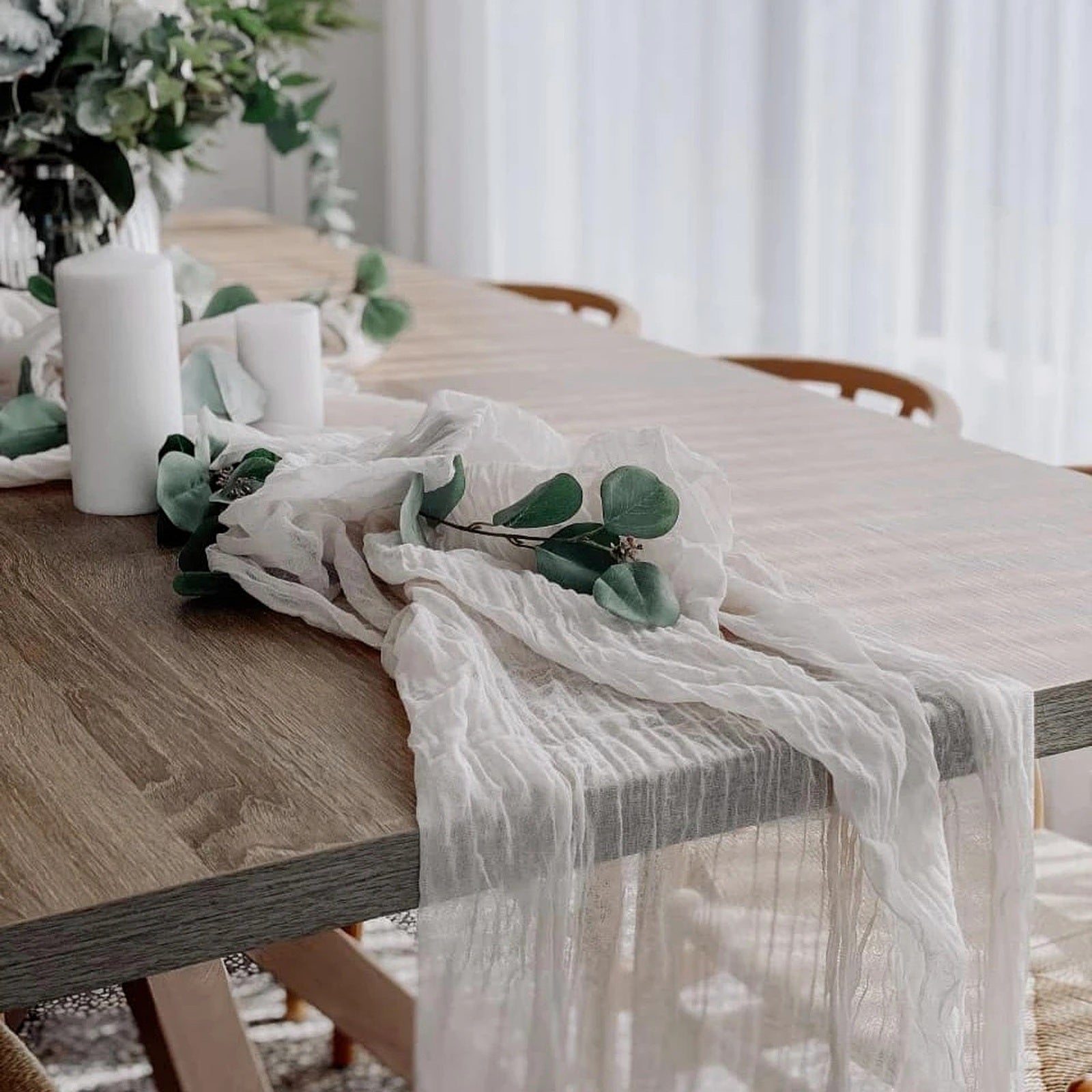 Cozy Haven Khaki Gauze Table Runner - 90 x 180 cm lifestyle image 3