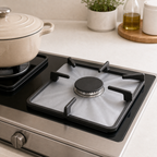 Cozy Haven Stove Burner Liners installed stovetop view 3
