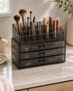 Cozy Haven Acrylic Makeup Organizer styled bathroom view 6