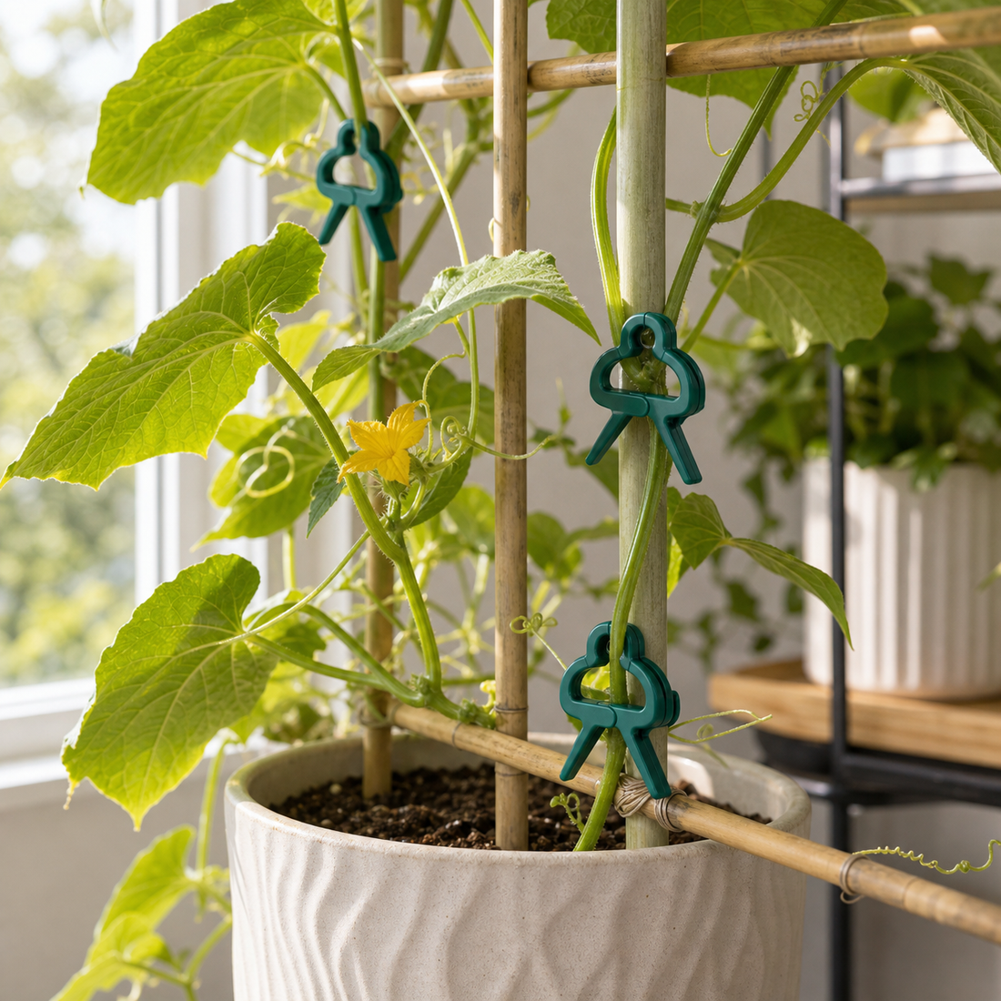 Green Plant Support Clips