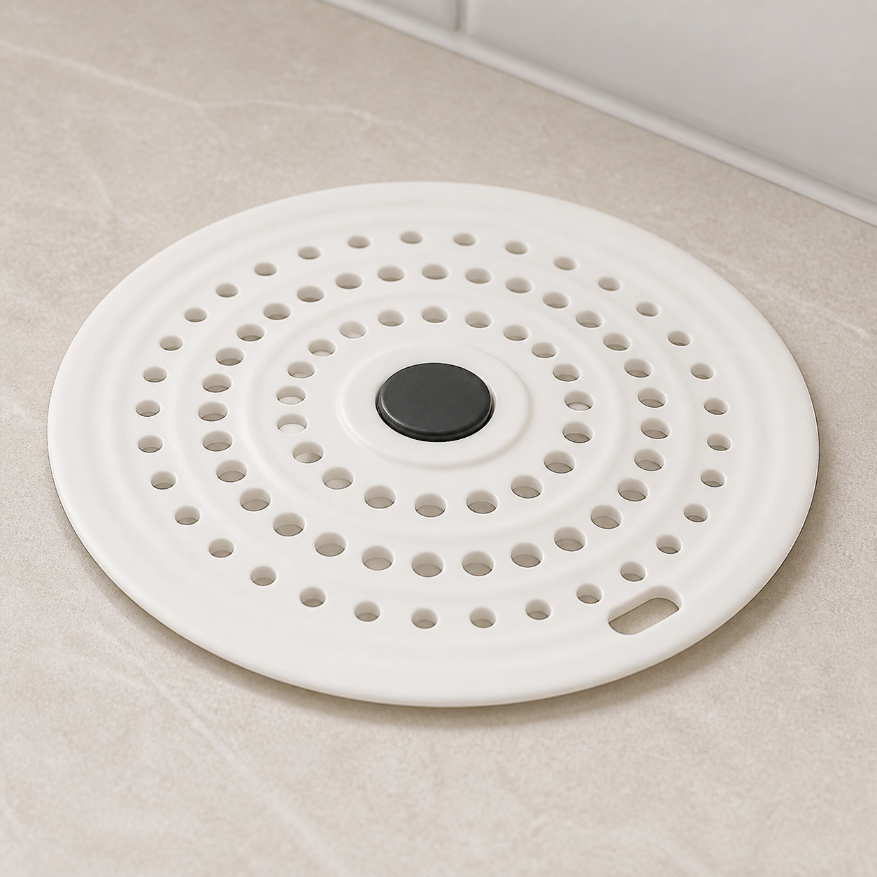 Cozy Haven Silicone Drain Hair Catcher - white round silicone hair catcher detail