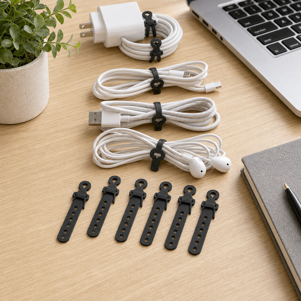 Cozy Haven Black Releasable Cable Ties - 10 Piece Set lifestyle image 2
