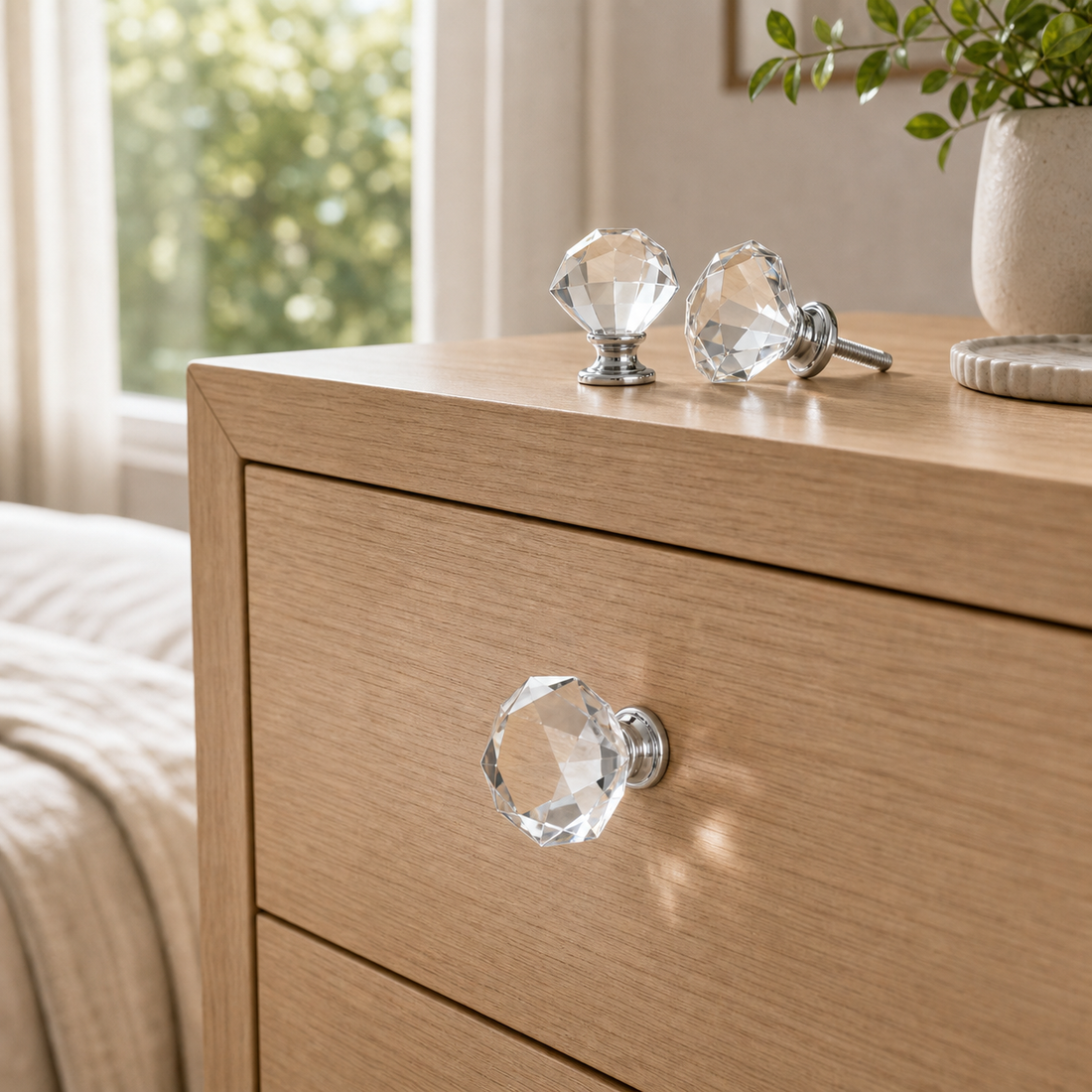 Clear Diamond Cabinet Knobs - 10 Piece Set