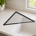 Cozy Haven Triangle Roll-Up Dish Drying Rack - black triangle roll-up dish drying rack over sink