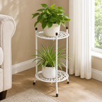 Cozy Haven Two-Tier Metal Plant Stand - White Large