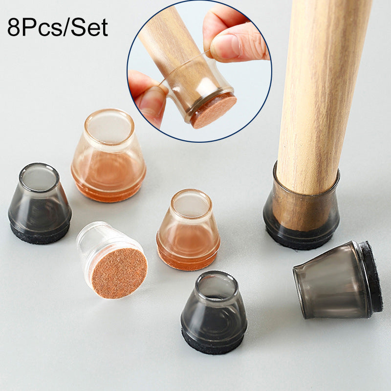 Black Small Chair Leg Floor Protectors - 8 Piece Set — supplier product photo