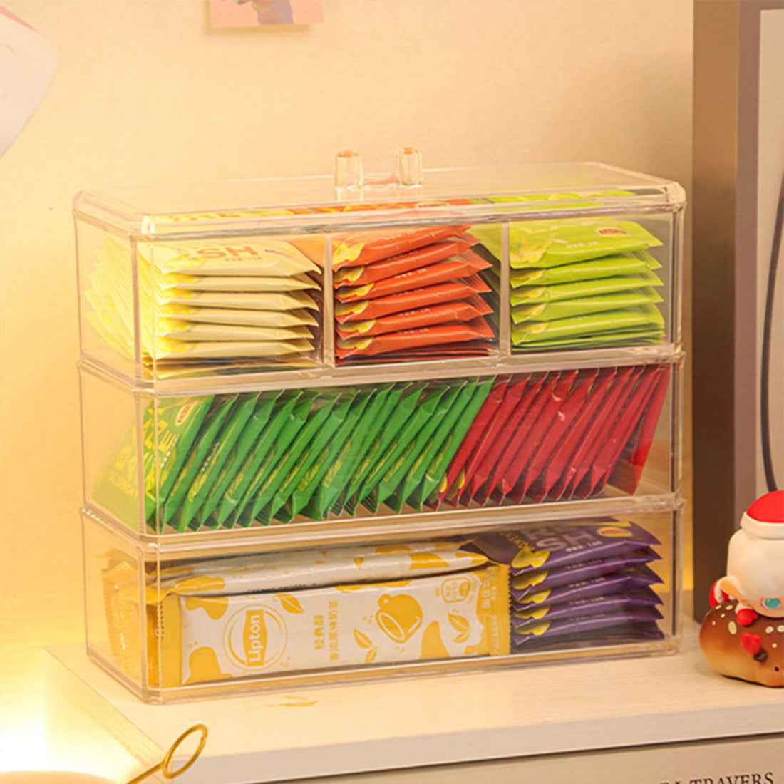 Clear Tea Bag Organizer Box