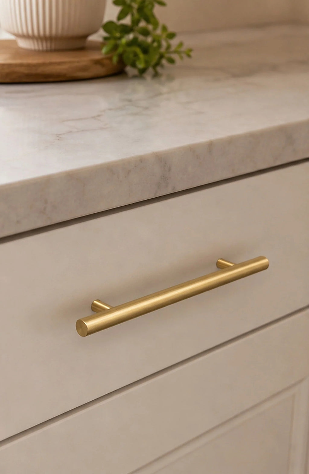 Cozy Haven Brushed Gold Cabinet Pull lifestyle image 1