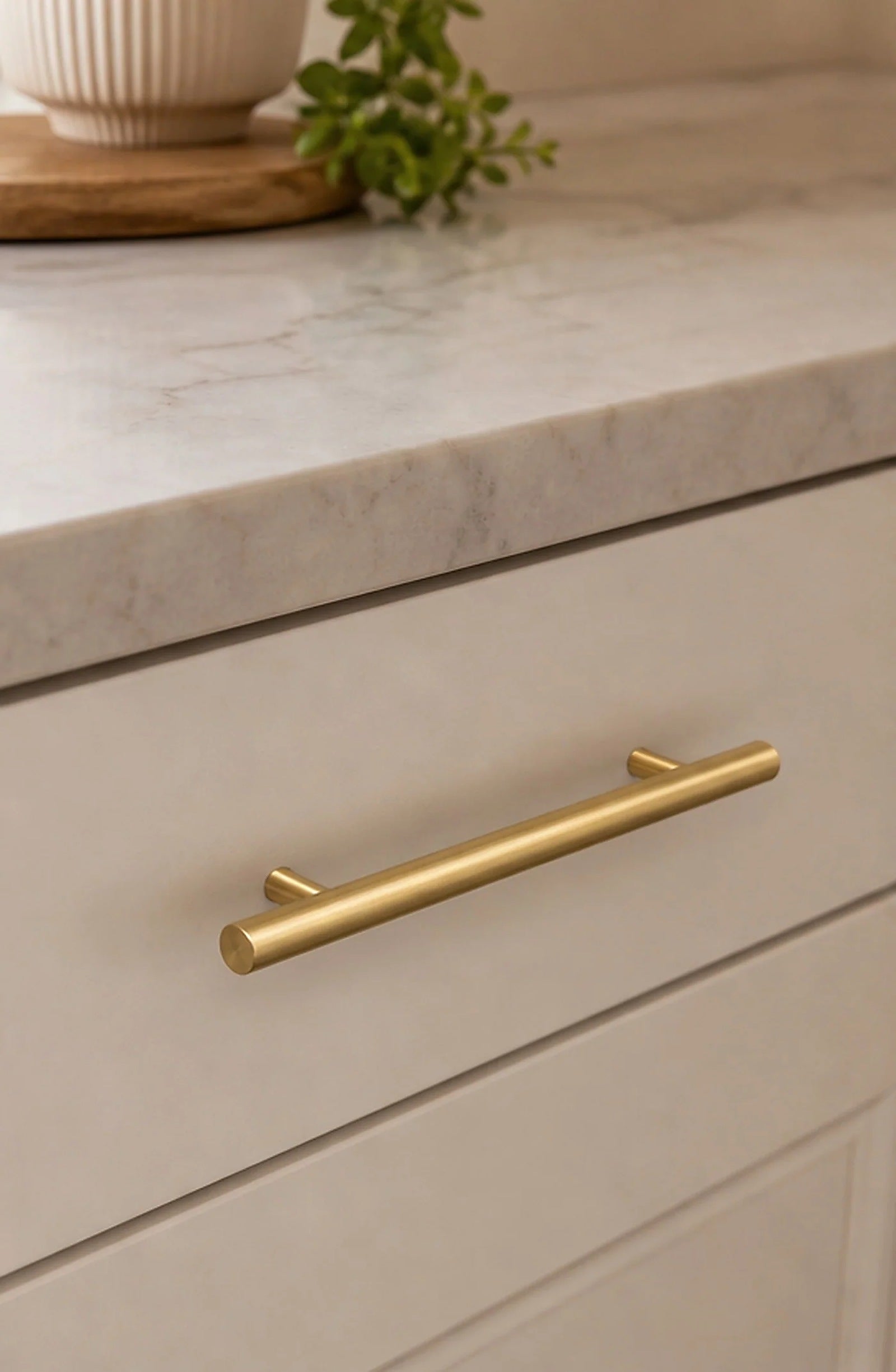 Cozy Haven Brushed Gold Cabinet Pull lifestyle image 1