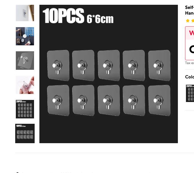 Cozy Haven Adhesive Wall Hooks Set - 16 Pack Strong Command Style Removable Hangers - Bathroom supplier reference 10Pcs