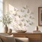 Cozy Haven 12-Piece Hollow Butterfly Wall Sticker Set styled wall view 3