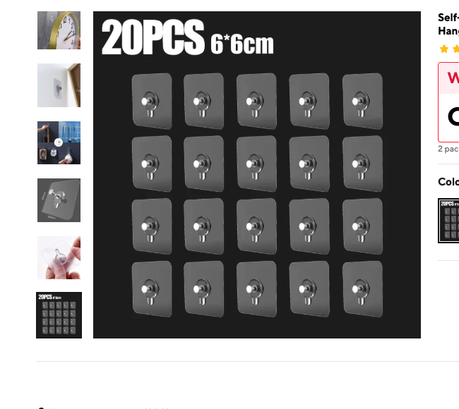 Cozy Haven Adhesive Wall Hooks Set - 16 Pack Strong Command Style Removable Hangers - Bathroom supplier reference 20Pcs