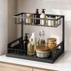 Cozy Haven Sliding Under Sink Organizer - black