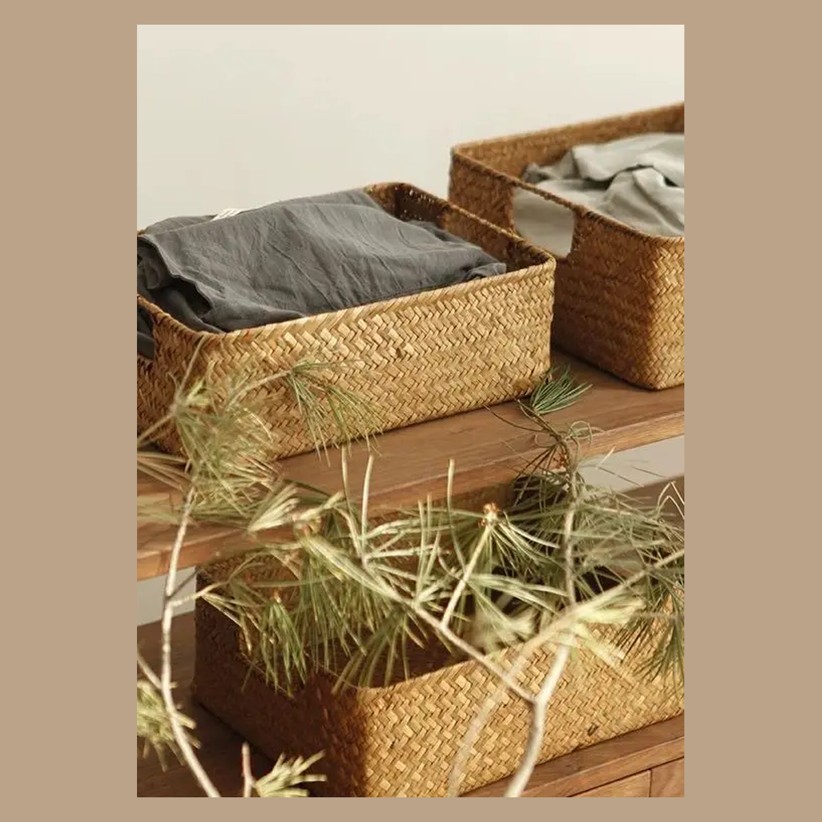 Cozy Haven truthful variant reference for Cozy Haven Woven Seagrass Storage Basket - S