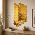 Cozy Haven 3D Hexagon Acrylic Mirror Stickers - Gold / Single Mirror