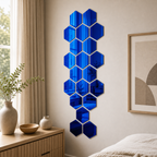 Cozy Haven 3D Hexagon Acrylic Mirror Stickers - Blue / Single Mirror