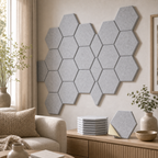 Cozy Haven 3D Hexagon Acrylic Mirror Stickers - Silver / 24-Piece Set