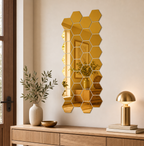 Cozy Haven 3D Hexagon Acrylic Mirror Stickers styled wall decor view 22