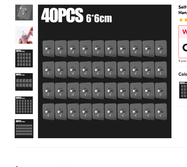 Cozy Haven Adhesive Wall Hooks Set - 16 Pack Strong Command Style Removable Hangers - Bathroom supplier reference 40Pcs