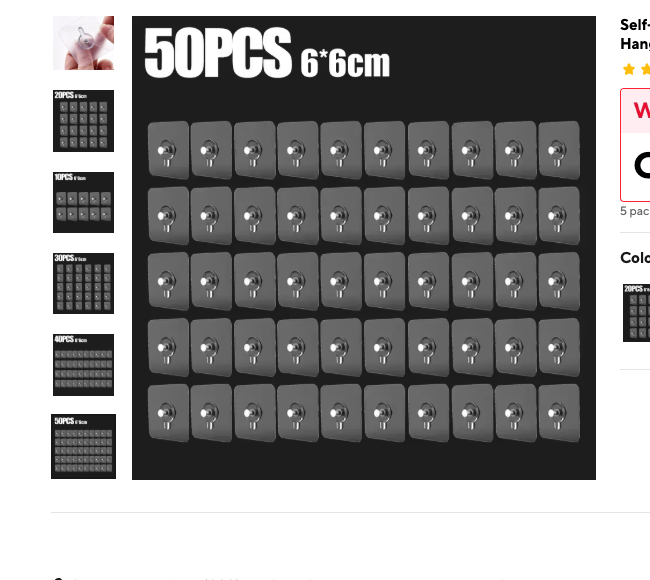 Cozy Haven Adhesive Wall Hooks Set - 16 Pack Strong Command Style Removable Hangers - Bathroom supplier reference 50Pcs