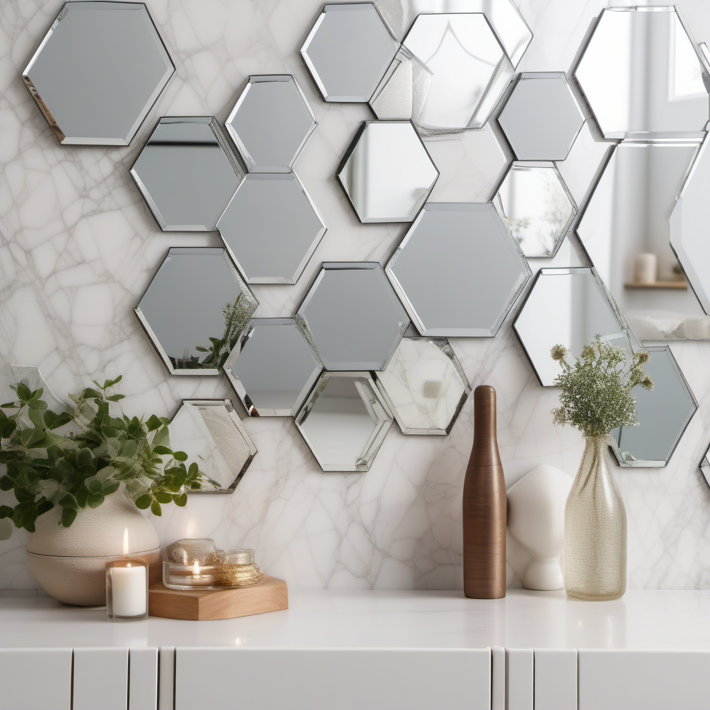 Cozy Haven Cozy Haven Hexagon Mirror Wall Tiles Set - 12 Pack Geometric Acrylic Reflective Decor Stickers - Living Room & Bedroom product image