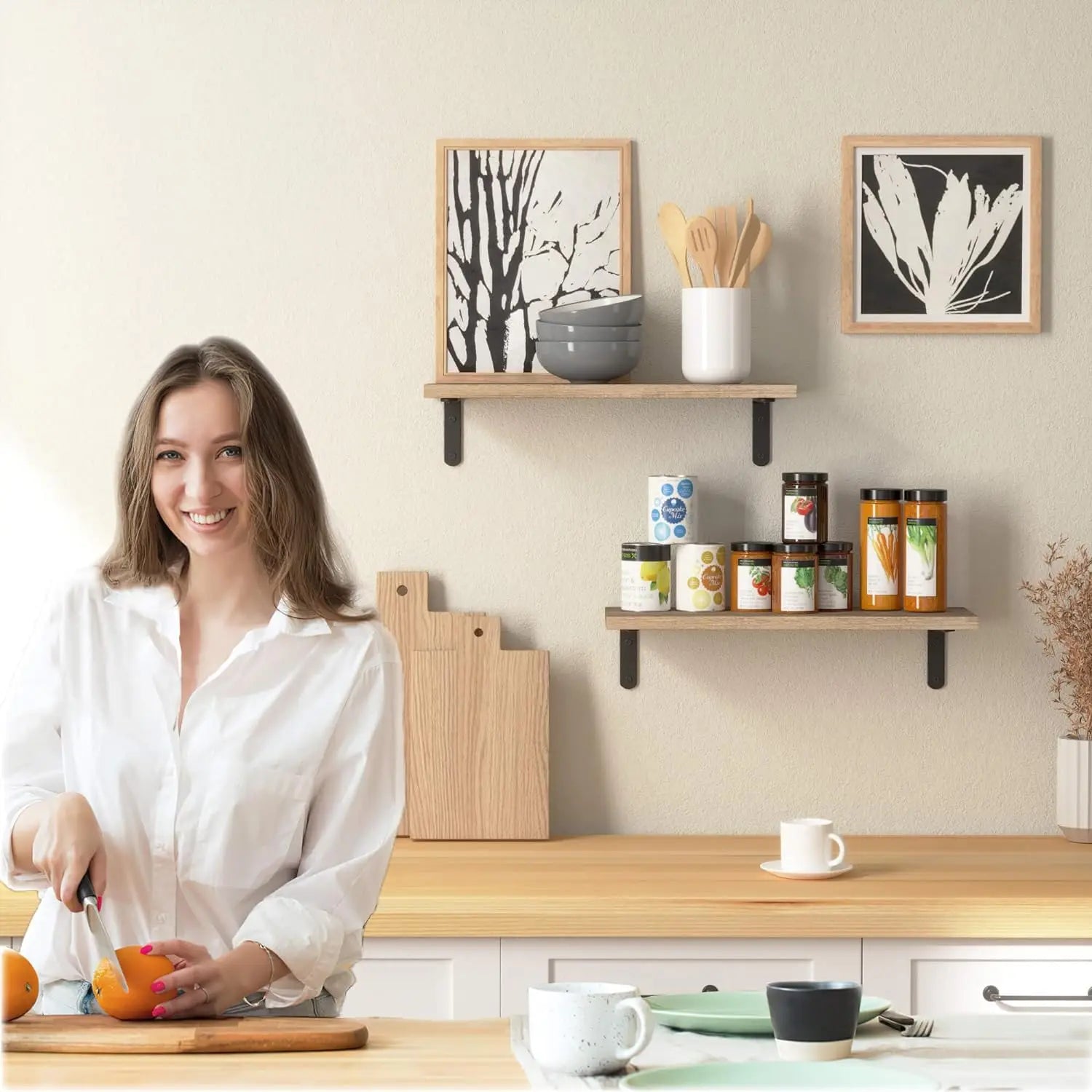 Cozy Haven Cozy Haven Wooden Floating Shelves Set - 2 Pack Wall Mounted Storage - Living Room product image 3