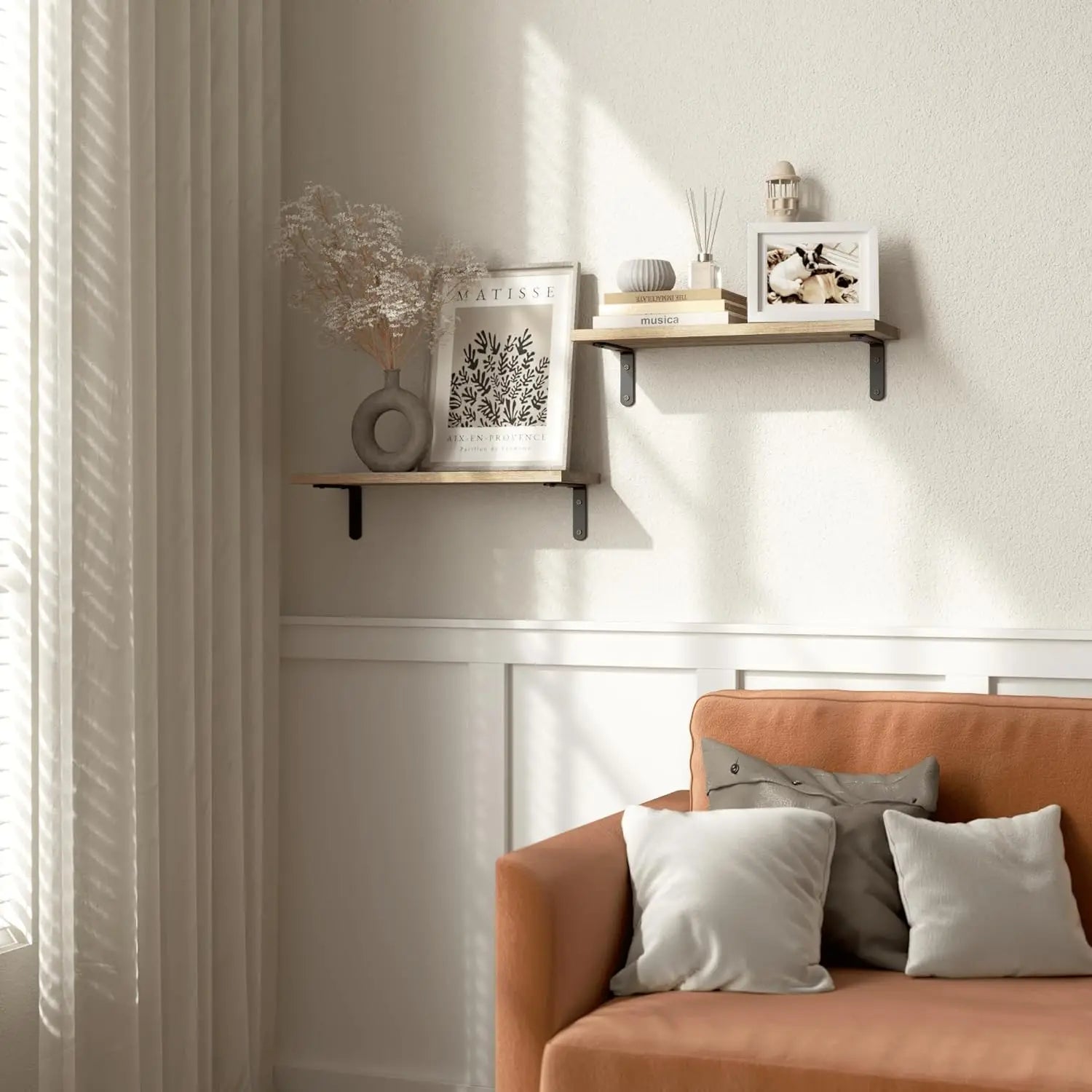 Cozy Haven Cozy Haven Wooden Floating Shelves Set - 2 Pack Wall Mounted Storage - Living Room product image 2