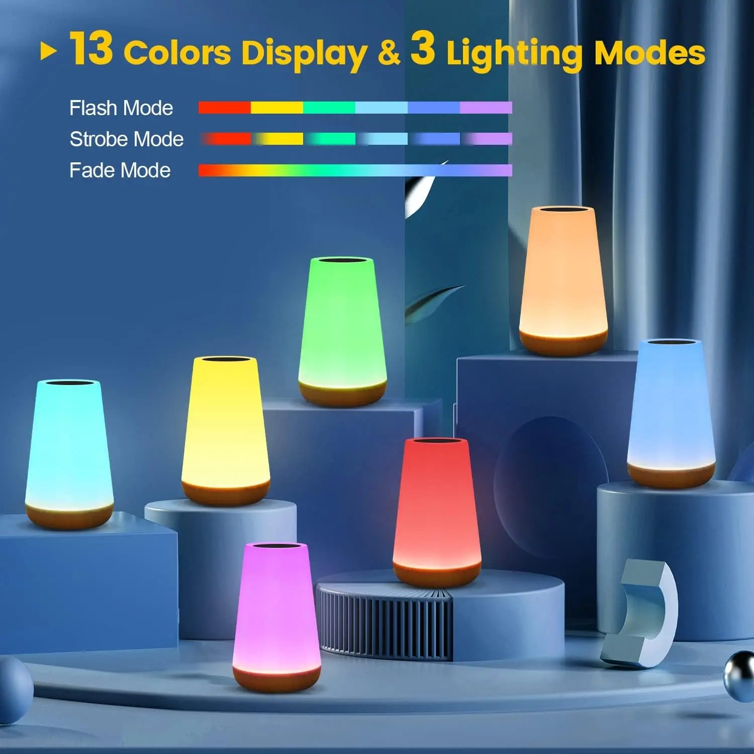 Cozy Haven Cozy Haven Color Changing Night Light - RGB Remote Control Touch Dimmable USB Rechargeable Bedside Lamp product image 2