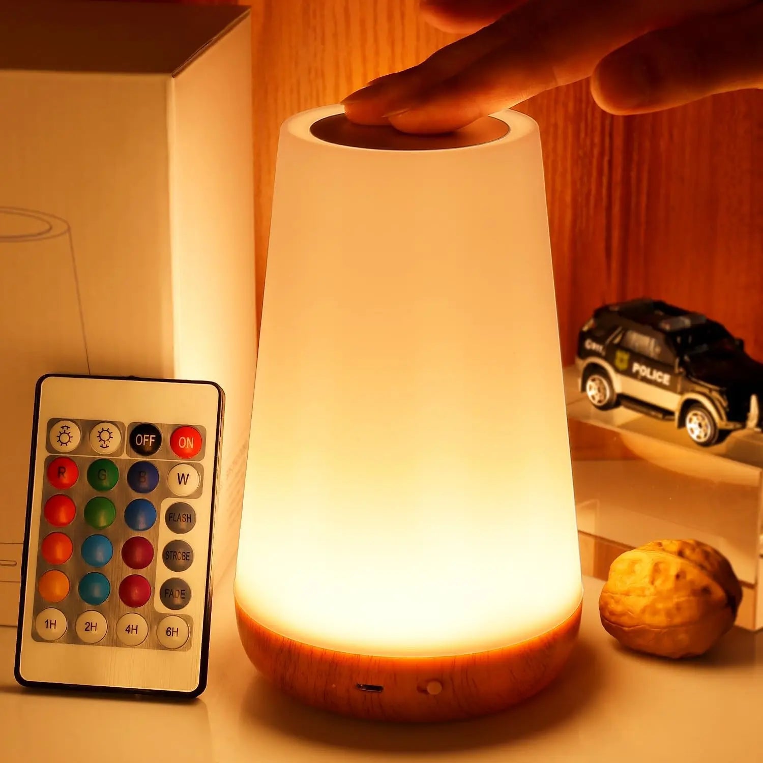 Cozy Haven Cozy Haven Color Changing Night Light - RGB Remote Control Touch Dimmable USB Rechargeable Bedside Lamp product image