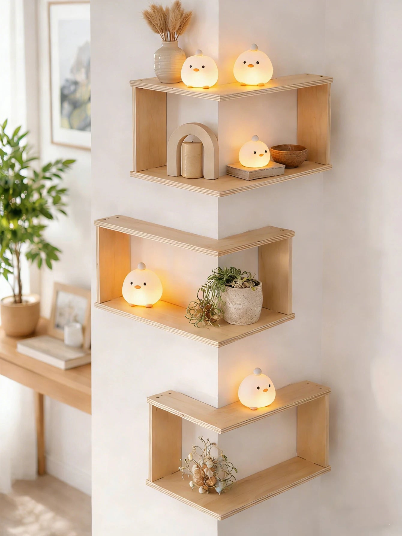 Cozy Haven Cozy Haven Corner Floating Wooden Shelf - Wall Mounted Storage Display Rack product image