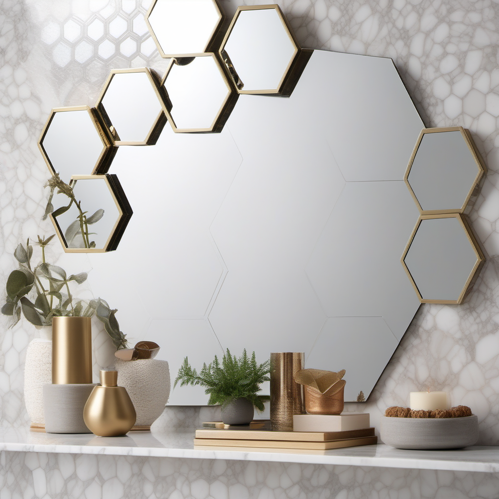 Cozy Haven Cozy Haven Hexagonal Mirror Wall Decor Set - 12 Pack Removable Geometric Stickers - Living Room & Bedroom product image