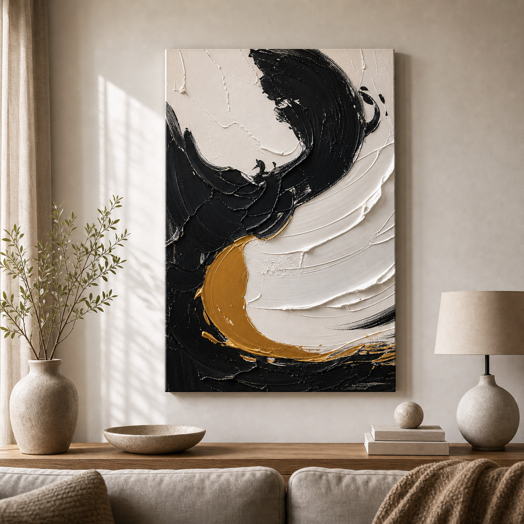 Cozy Haven Abstract Textured Canvas Panel Set lifestyle image 3
