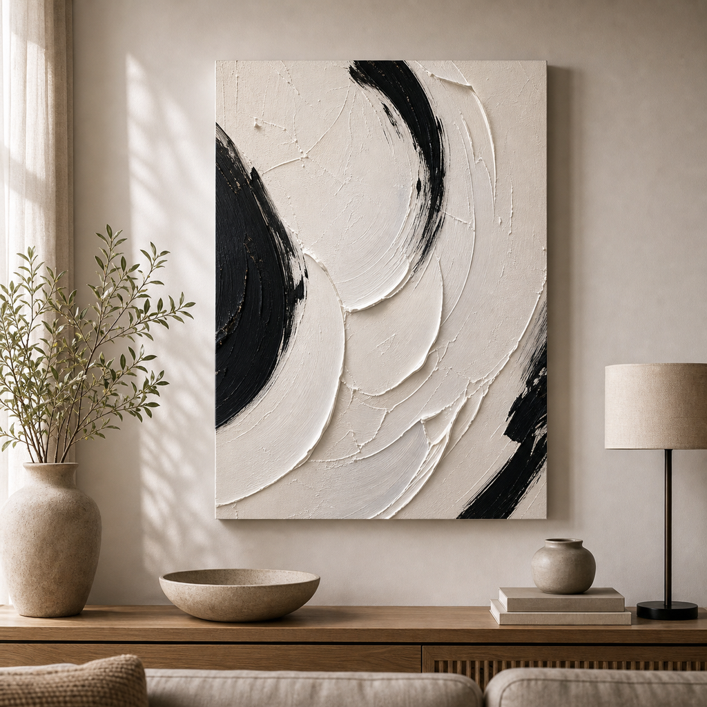 Cozy Haven Abstract Textured Canvas Panel Set lifestyle image 4
