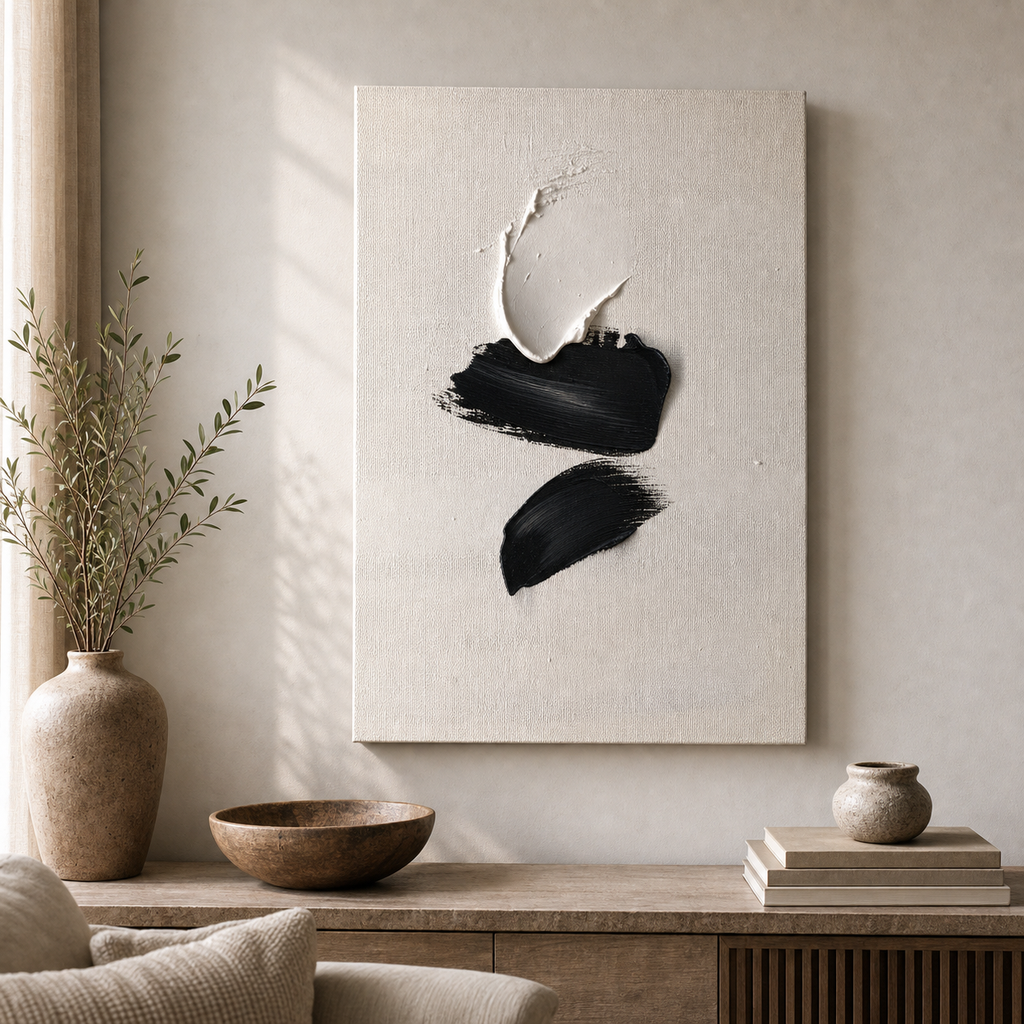 Cozy Haven Abstract Textured Canvas Panel Set lifestyle image 7