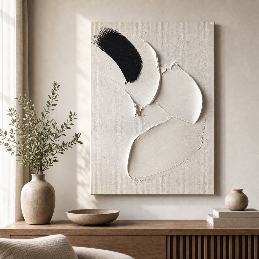 Cozy Haven Abstract Textured Canvas Panel Set lifestyle image 8
