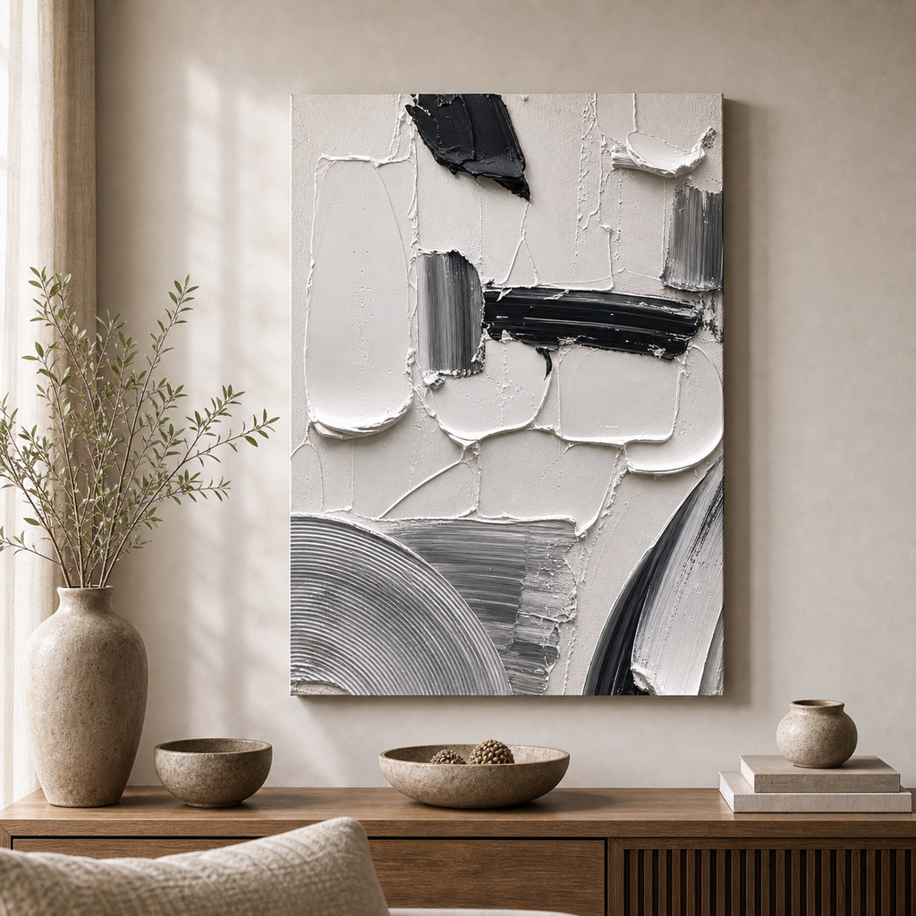Cozy Haven Abstract Textured Canvas Panel Set lifestyle image 9