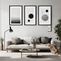 Minimalist Abstract Wall Art Prints | Set of 3 | Modern Scandinavian Decor | Unframed