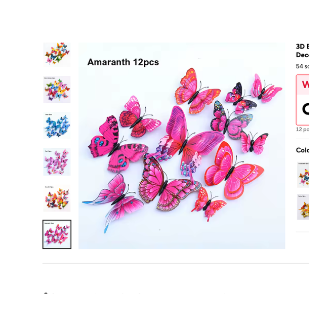 Cozy Haven 3D Butterfly Wall Decal Set - 48 Pack Removable Paper Art Stickers with Magnetic Wings - Bedroom supplier exact visual Amaranth