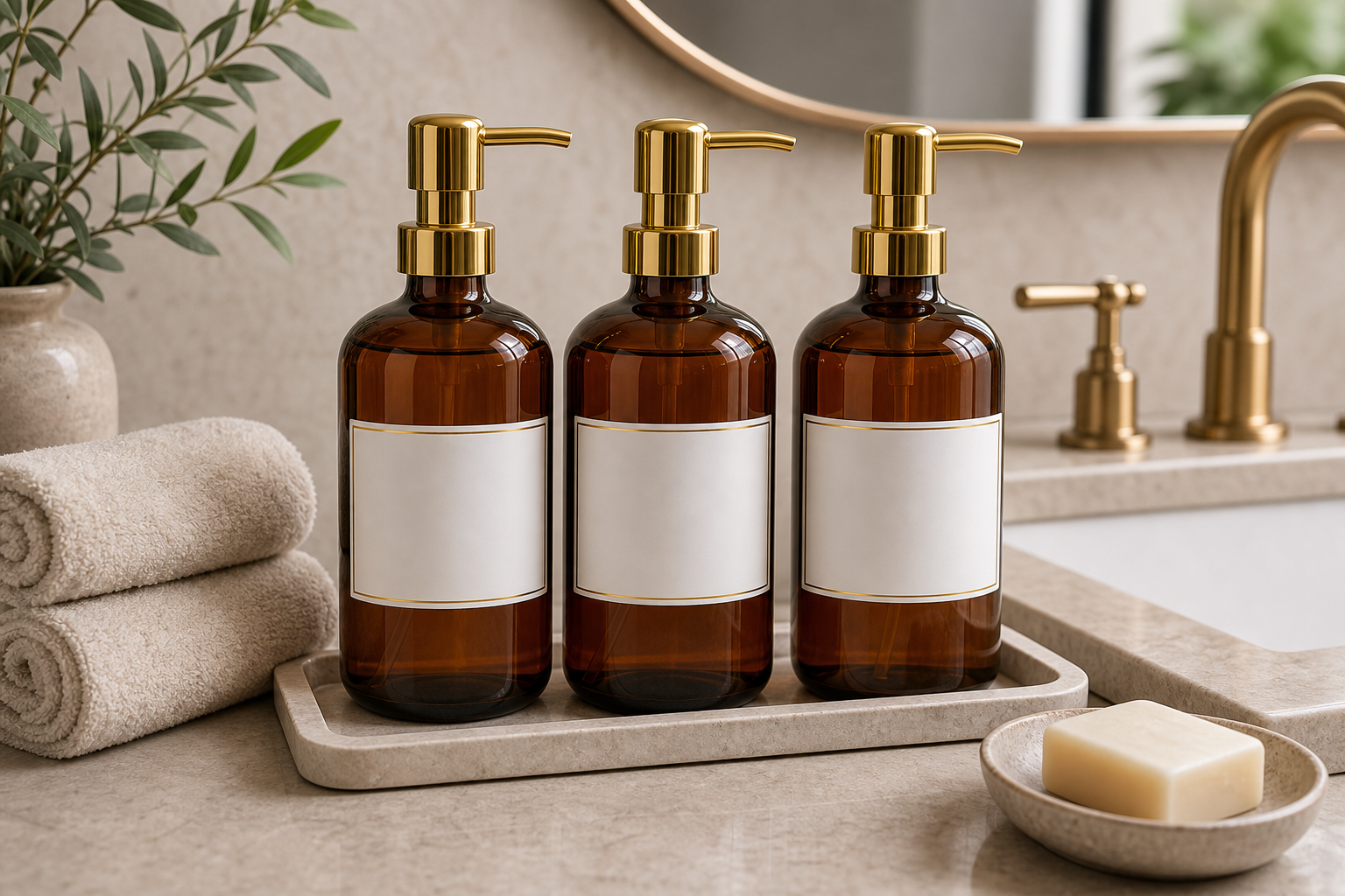 Cozy Haven Amber Soap Dispenser lifestyle image 7