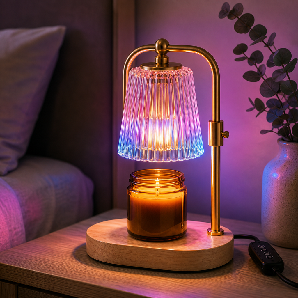 Cozy Haven Arched Candle Warmer Lamp lifestyle image 9 for Color-Changing Glow