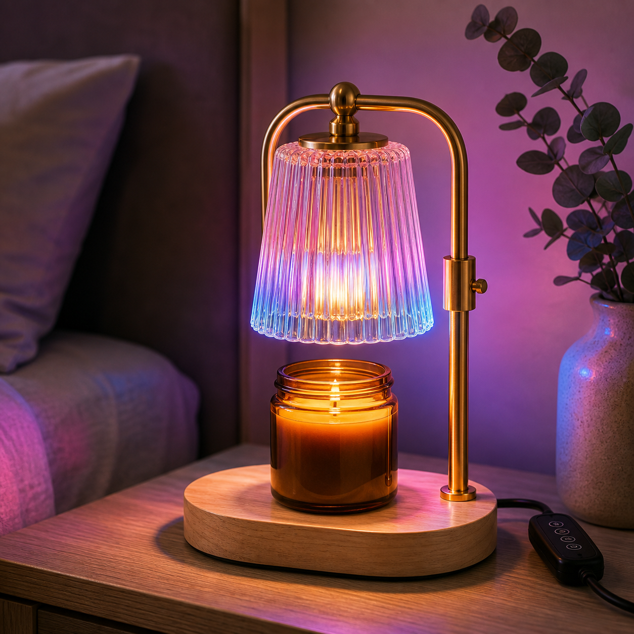 Cozy Haven Arched Candle Warmer Lamp lifestyle image 9 for Color-Changing Glow